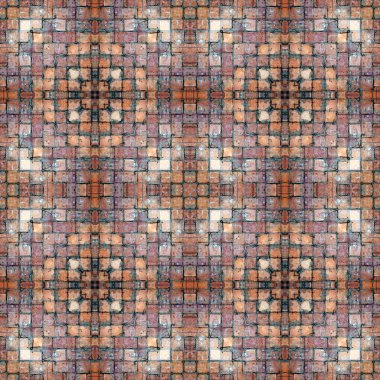 Seamless brick pattern, aged floor tiles clipart