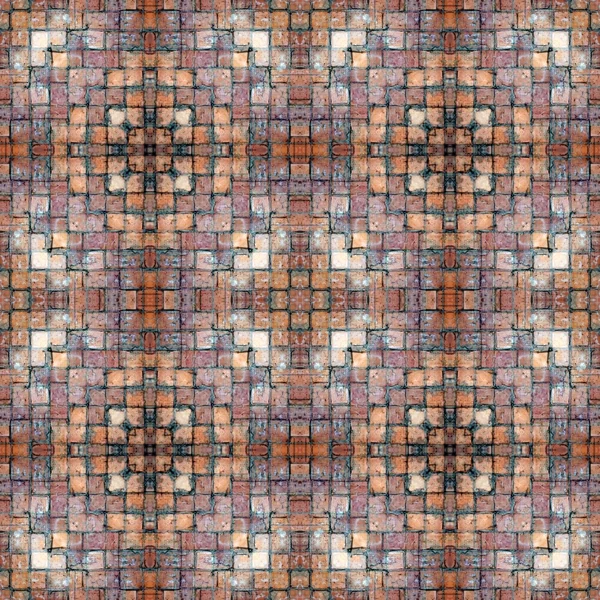 Seamless brick pattern, aged floor tiles — Stock Photo, Image