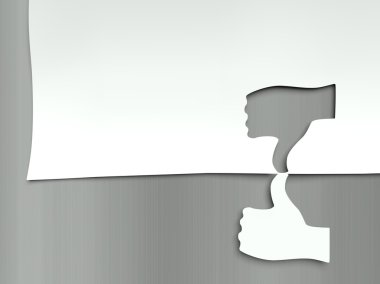 Thumb up and down, different opinions metaphor clipart