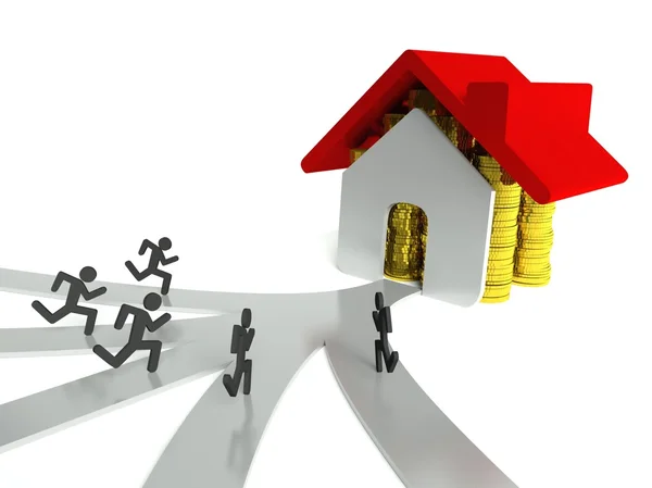 Efterfrågan på hus och fastigheter, business metafor — Stockfoto