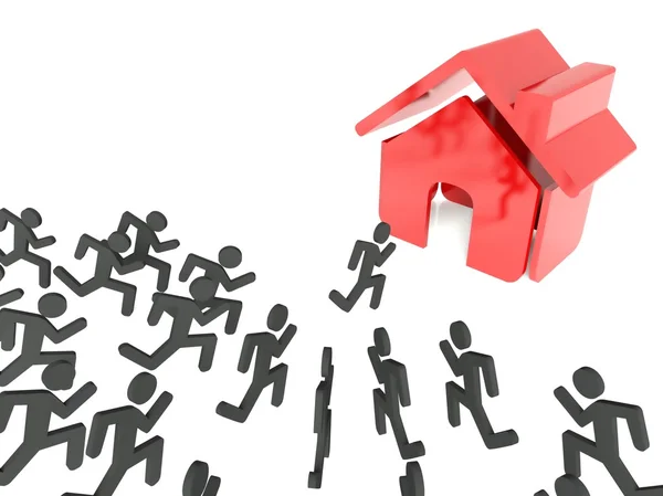 Спрос на дома на рынке недвижимости, деловая метафора — стоковое фото
