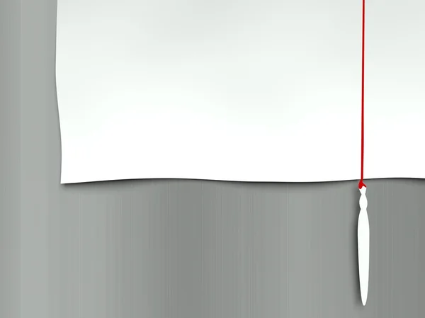 Página de papel de fundo, linha vermelha e pincel — Fotografia de Stock