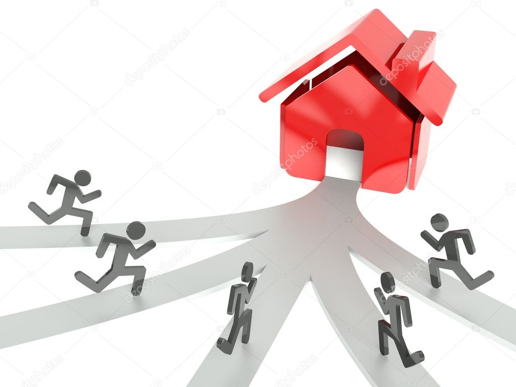 Demand for houses on property market, business metaphor