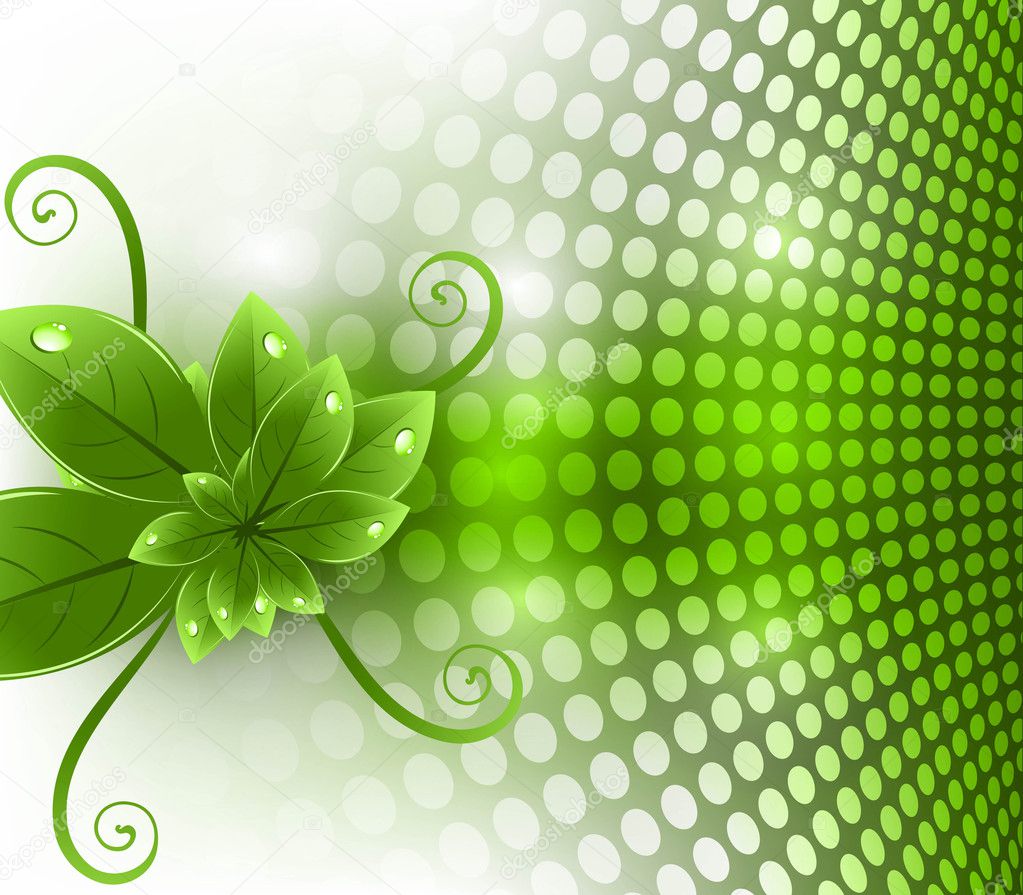 Abstract nature leaf eco ecology shiny halftone vector — Stock Vector