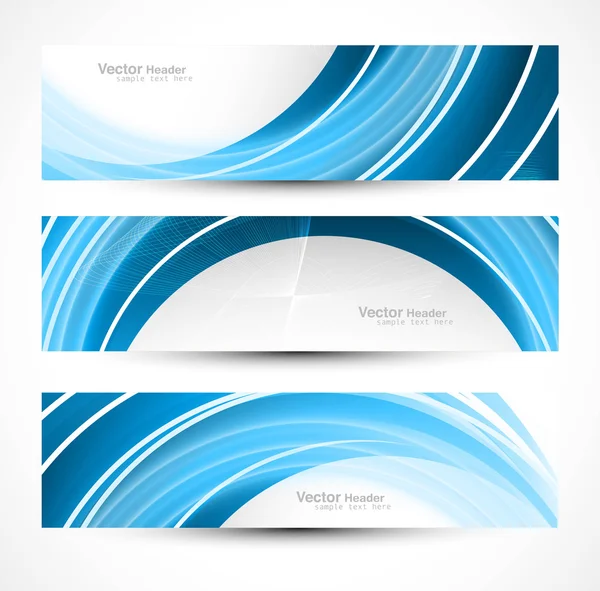 Three blue abstract waves background banner vector — Stock Vector © MPF ...