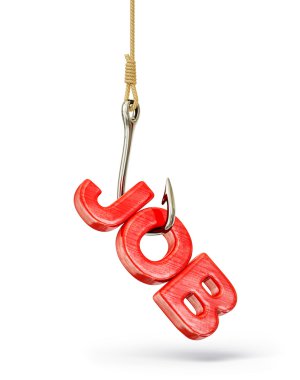 Job iscription on a hook isolated background clipart