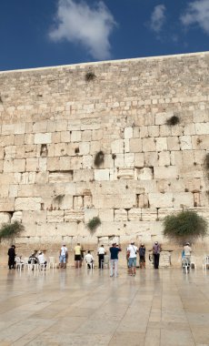 Prayer at the wailing wall (western wall), Jerusalem, Israel clipart