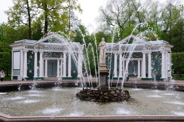 The Adam and Eve Fountains in Petergof park clipart