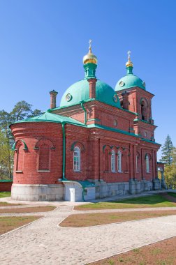 Great monasteries of Russia. Island Valaam. Resurrection Skete clipart