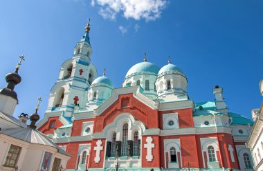 Great monasteries of Russia. Island Valaam. Spaso-Preobrazhenskiy cathedral clipart