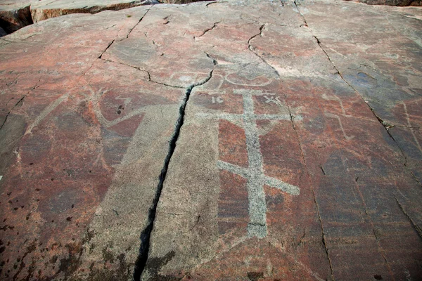 Mystérieux pétroglyphes d'Onega. Besov Nos Images De Stock Libres De Droits
