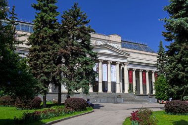 MOSCOW - MAY 20: Anniversary -The 100 years to an art museum of Pushkin on May 20, 2012 in Moscow, Russia. clipart