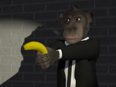 Mr.Monkey - Banana Gangster clipart