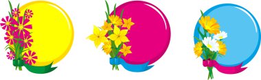 Collection of flowers with a banner clipart