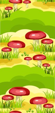 Seamless model of mushroom glade clipart