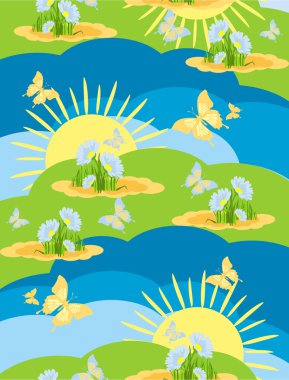 Seamless background summer meadow clipart