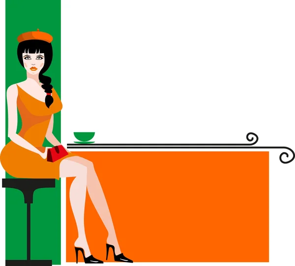 Девушка с чашкой кофе — стоковый вектор