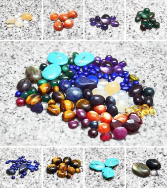 Various color stones clipart