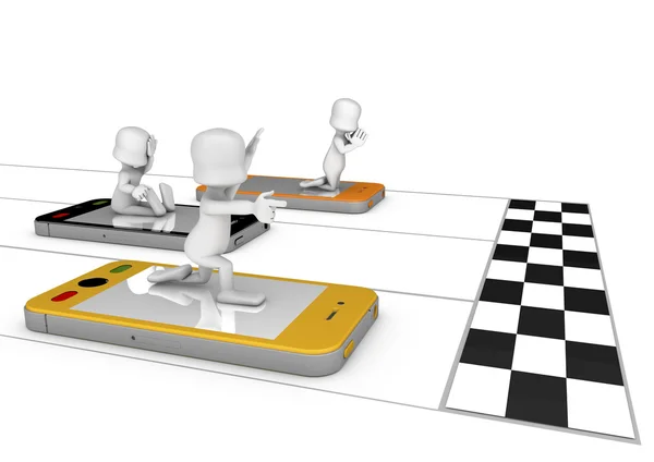 Mobiele telefoon race — Stockfoto