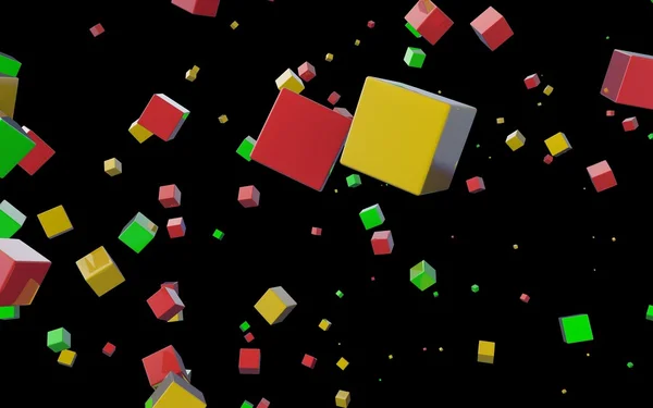 Cubi astratti in volo — Foto Stock