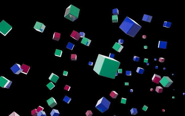 Abstract cubes in flight — Stock Photo, Image