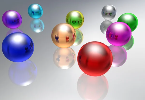 Sphères de verre multicolores abstraites — Photo