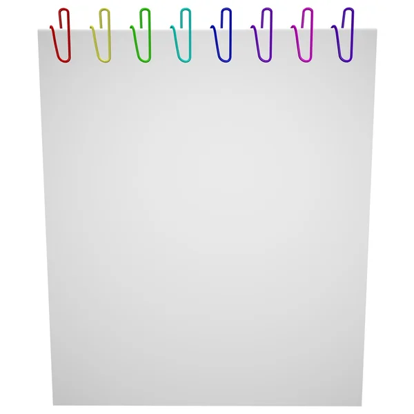 Συνδετήρες χαρτιού σε λευκό φόντο — Φωτογραφία Αρχείου
