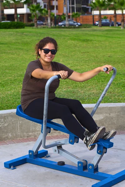 Stock image Young Woman Doing Exercise Outdoors