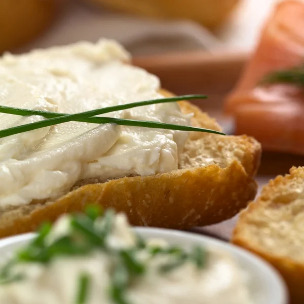 Smetanový sýr canape — Stock fotografie