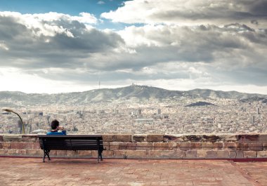 Man on the bench clipart