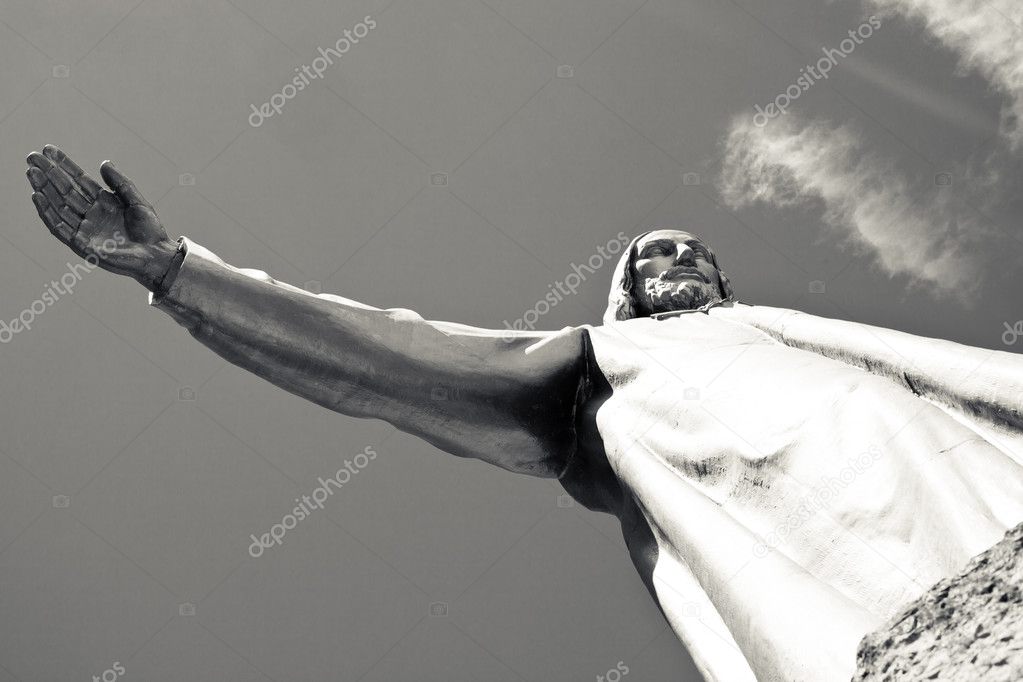 Statue of Jesus Christ with outspread hand