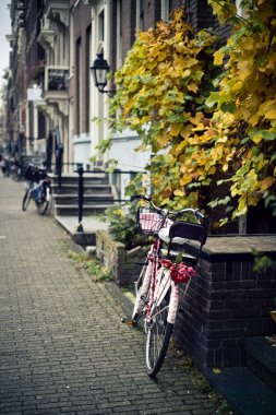 Bike with tulips clipart