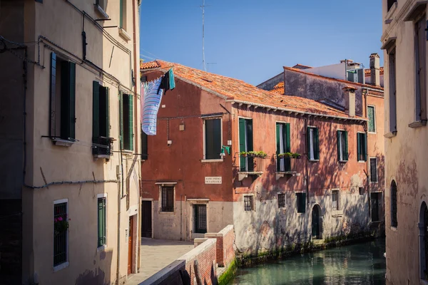 Venice canal with gondolas — Stock Photo, Image