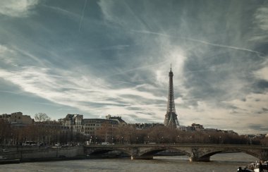 Paris skyline with Eiffel tower clipart