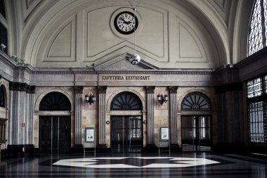 Railway station interior clipart