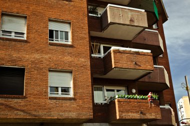 House with balconies clipart