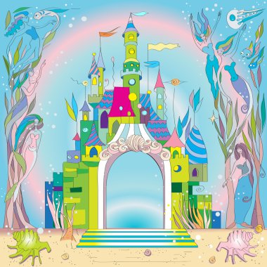 Underwater castle clipart