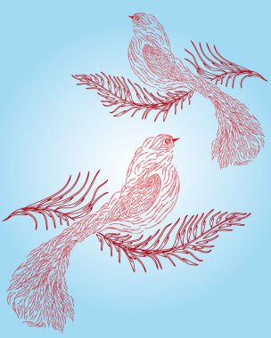 Decorative bird clipart