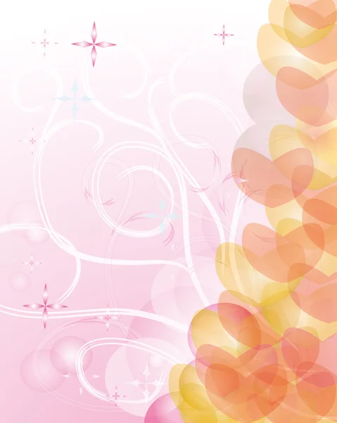 Abstract background with pink hearts. — Stock Vector