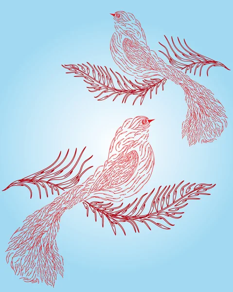 Dekorativa fågel — Stock vektor