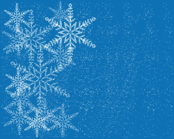 Χειμερινό φόντο με νιφάδες χιονιού — Διανυσματικό Αρχείο