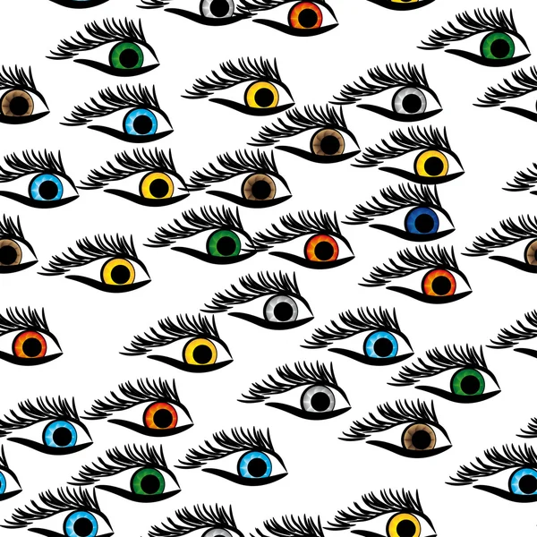 Бесшовная структура с разноцветными глазами — стоковый вектор