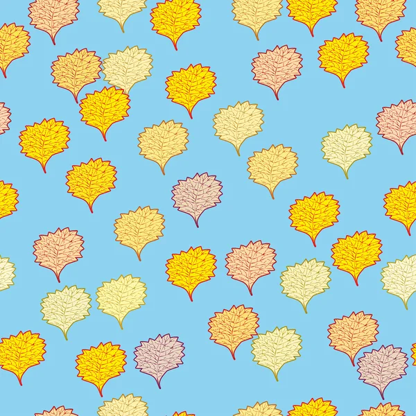 Abstract Naadloos patroon met bladeren — Stockvector