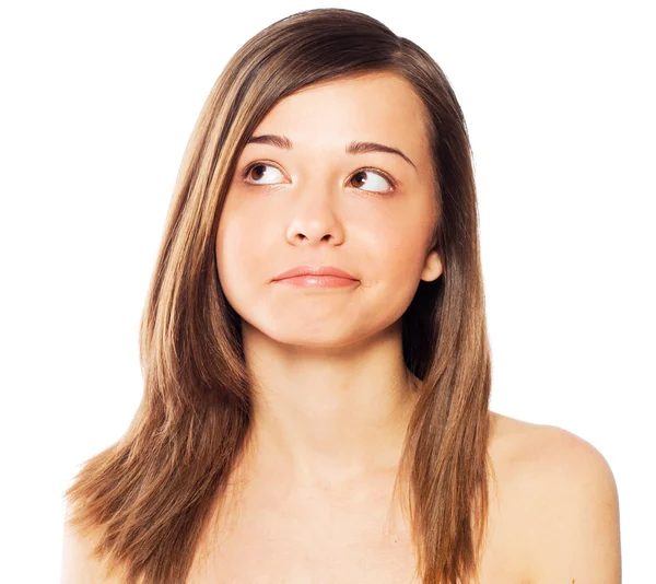 Lovely confused woman — Stock Photo, Image