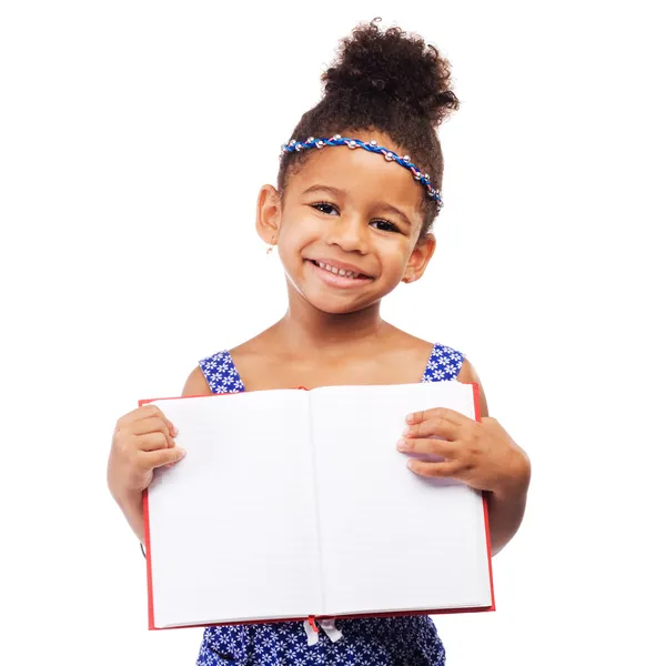 Stock image Lovely little girl with a notebook