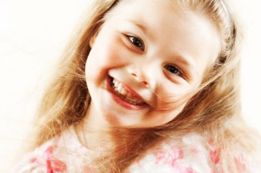 Closeup portrait of young girl clipart