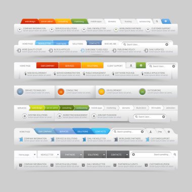 Web site design template navigation elements clipart