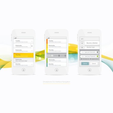 Smartphone Graphic GUI Navigation Menu Elements clipart