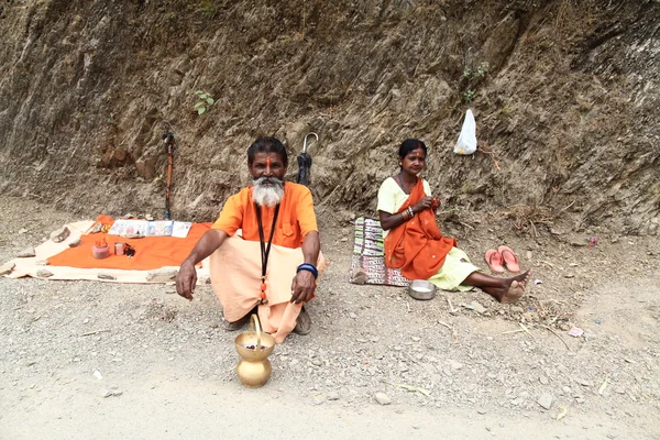 在喜马拉雅山脉的瑜伽。印度北部. — 图库照片