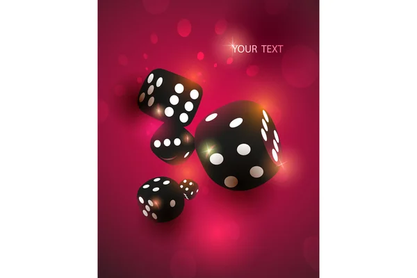 Vector abstract background with dices (red) — Stock Vector